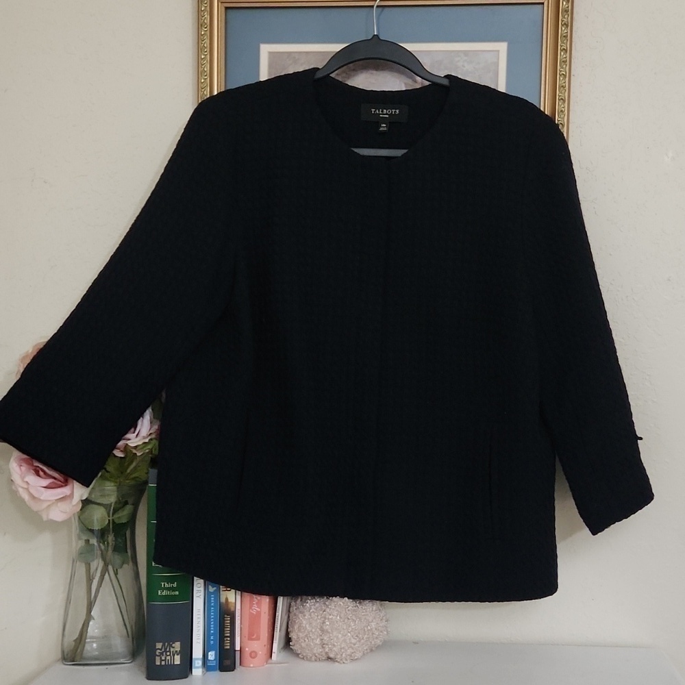 Talbots Knit Jacket  Size 14 Petite Contemporary Career Formal Sophisticated - Picture 5 of 16